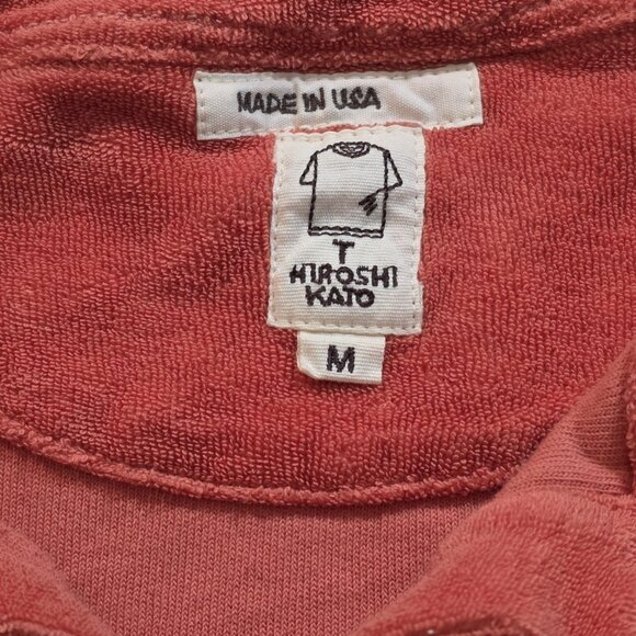 Hiroshi Kato Terry Cloth The Polo Shirt Mens M Burnt Orange SS USA Sophisticated - Picture 4 of 14
